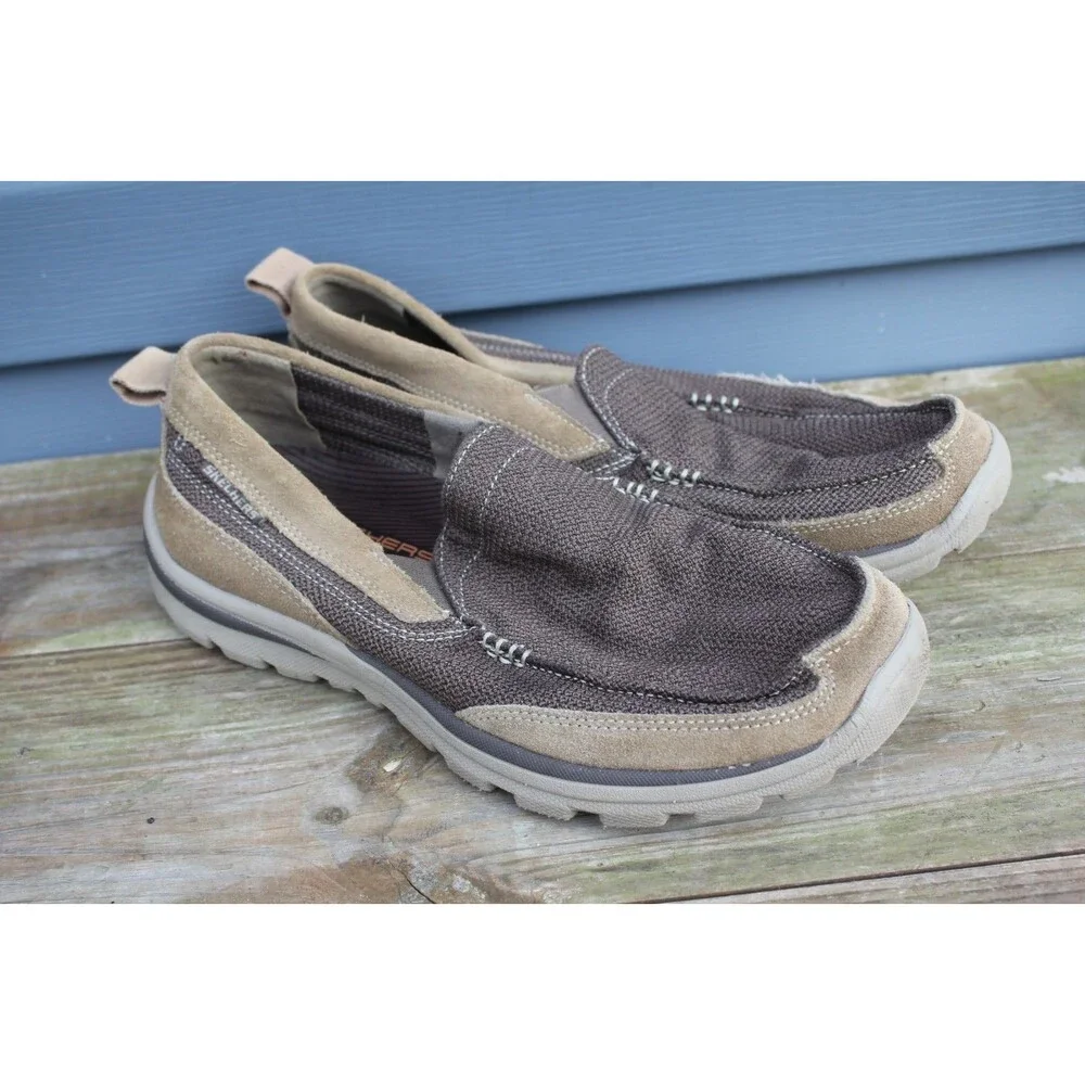 Skechers Relaxed Fit Milford 64365 Slip-on Loafer Shoes Mens Size 9 Brown Comfy